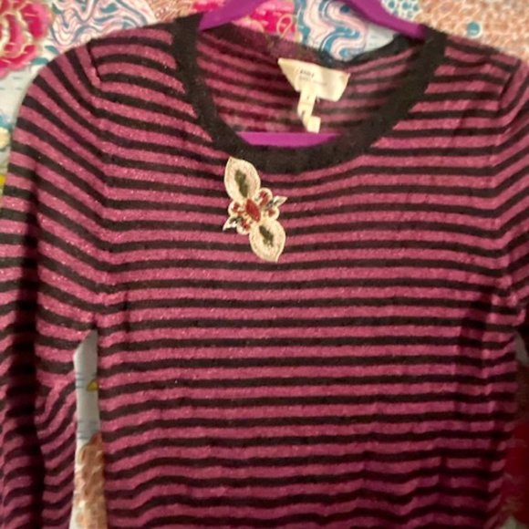 ETOLE SABEL MARANT pink & black striped, metallic thin-knit top in size 2 - Picture 1 of 16